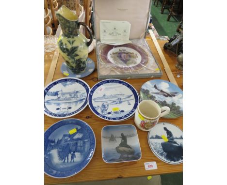 THOMAS GOODE &amp; CO SPODE WINSTON CHURCHILL DISPLAY PLATE IN BOX , ROYAL COPENHAGEN CHRISTMAS DISPLAY PLATE AND OTHER CHINA