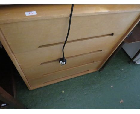 A STAG LIGHT WOOD VENEER FOUR DRAWER CHEST. *