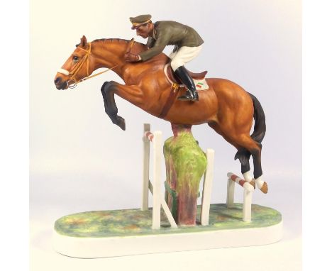 ROYAL WORCESTER BONE CHINA GROUP 'MERANO AND CAP. RAIMONDO D' INZEO, MODELLED BY DORIS LINDNER No. 467 OF 500, 1963 (W. 28 CM