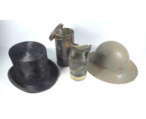 WW2 GREY METAL ZUCKERMAN HELMET STAMPED WITH INITIALS BMB AND DATE 1941, LINING BY MERRYTHOUGHT, SIZE 6 3/4 INCHES (W. 32 CM)