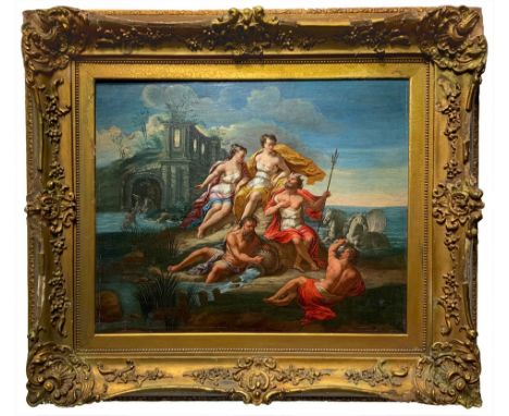 Oil painting on panel Certification by Prof. Francesco Gallo, professor at the Academy of Fine Arts in Rome.Very lively compo