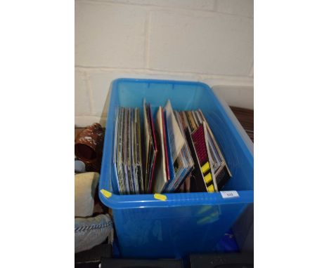 Boxed quantity of various LP records to include Elvis, Michael Jackson, Rod Stewart, Cliff Richard, Beach Boys etc