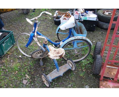 Two vintage "Raleigh" tricycles. 