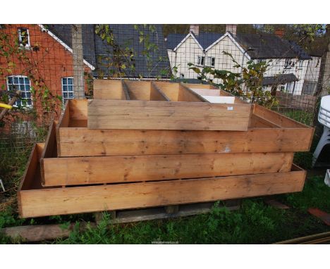 Wooden storage shelf units, various sizes.