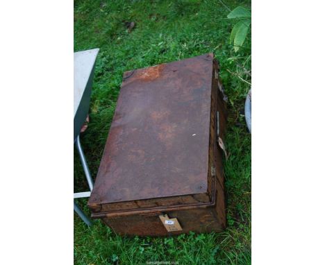 A metal trunk.