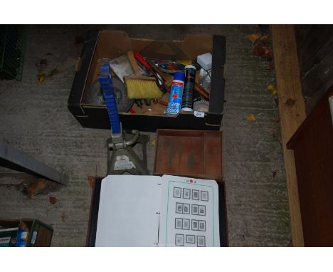 An Axle stand and tools etc.