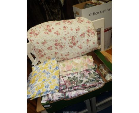 Bedding, throw and curtains, curtains hooks etc.