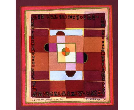 ROBERT HUNTER gouache - abstract, entitled 'The Way Brings Forth', signed and dated '74, 17 x 15cms Auctioneers Note: Robert 