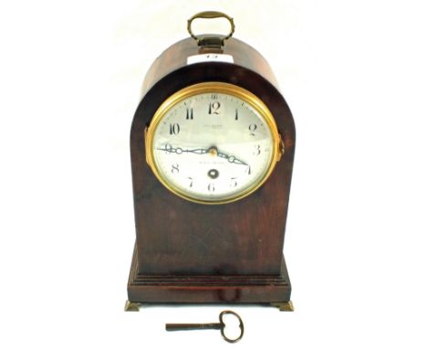 An Edwardian French Mahogany domed mantel clock