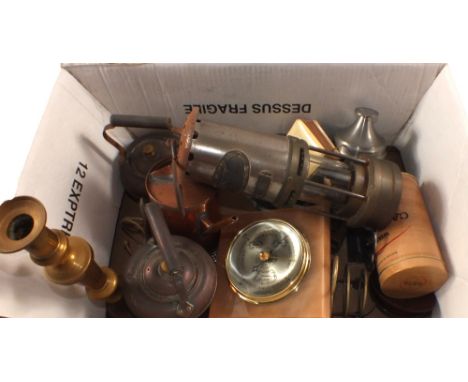 A miners lamp by Thomas & Williams Aberdare plus Copper and Brass etc