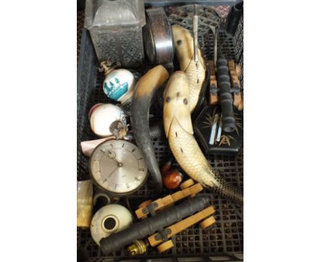 Horn fish, pipe, trivet plus other items