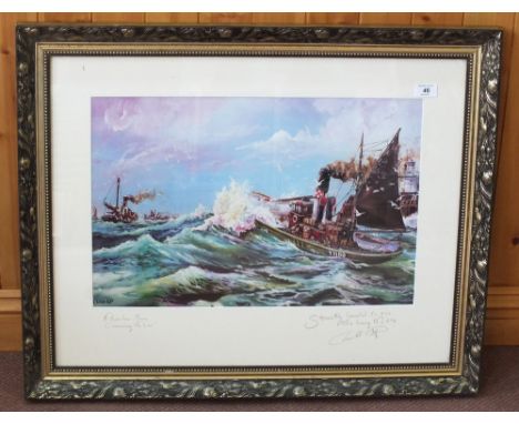 G.P.Childs, signed limited edition print, 'November Morn Crossing the Bar', 14" x 21"