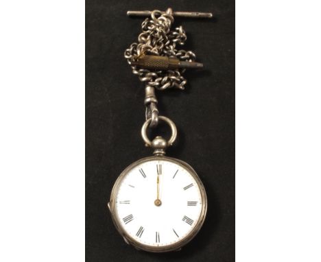 A lady's Silver pocket watch and chain