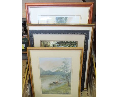 Various pictures including a limited edition print 'Caister Lifeboat', various others and two watercolours