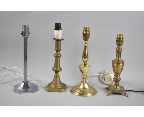 A Collection of Four Various Table Lamp Bases, 29cm high 