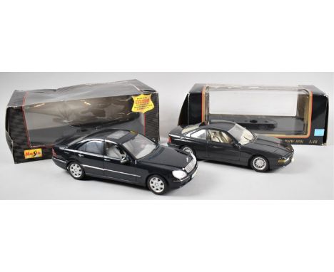 Two Boxed Maisto Diecast Special Edition Cars, BMW 850I and Mercedes S Class 