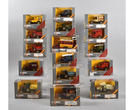 A Collection of Sixteen Corgi Classic Diecast Vintage Vans 