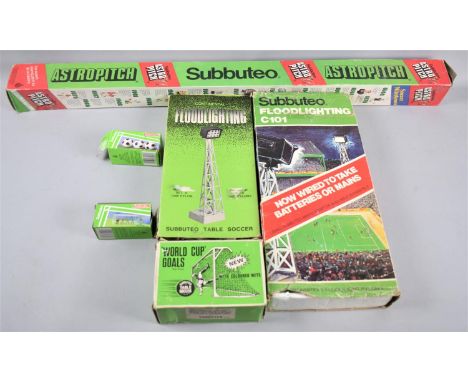 A Collection of Subbuteo Accessories to Include Goals, Flood Lighting, Balls and Figures, Astro Pitch etc 
