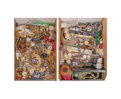 Costume Jewelry and Wristwatch Assortment  Approximately (40) pounds of necklaces, bracelets, earrings, pins, pendants and wr