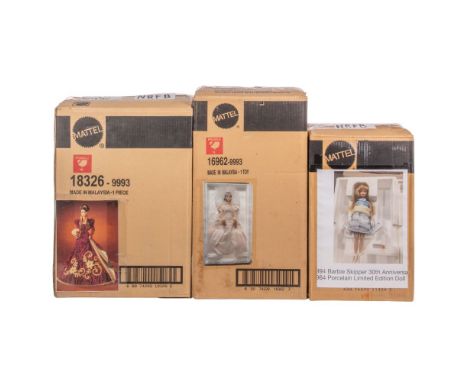 Mattel Barbie Doll Assortment  (20) items including examples of Star Wars, Cinnabar Sensation and Porcelain Skipper, all havi