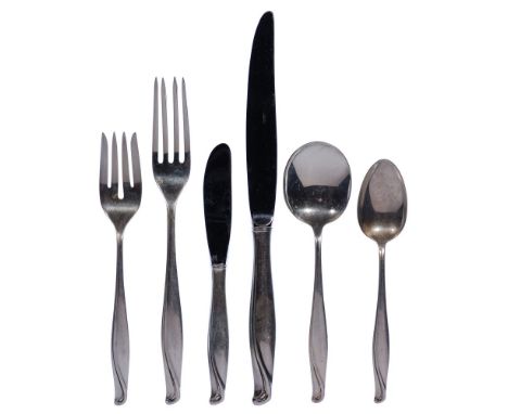 Alvin Spring Bud Sterling Silver Flatware Assortment  (44) items including (6) 9.5-inch dinner knives, (6) 6.25-inch individu