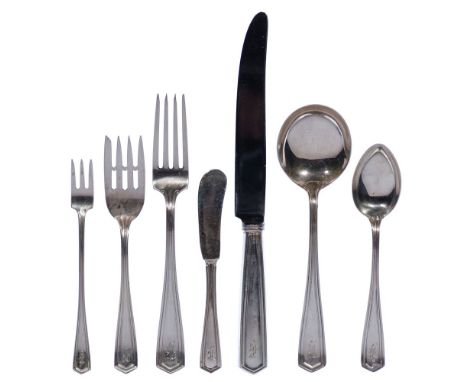 Simpson, Hall, Miller &amp; Co. Sterling Silver Flatware Assortment  (48) pieces including (6) 9.25-inch dinner knives, (6) 5