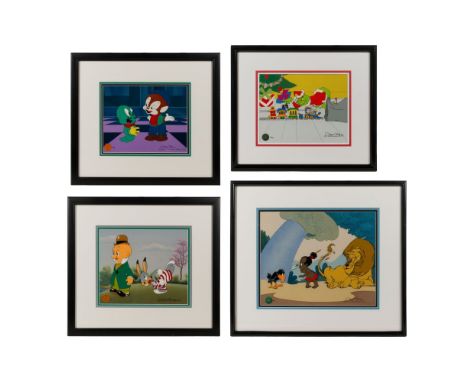 Chuck Jones (American, 1912-2002) Animation Cel Assortment  (4) items signed by Chuck Jones having verification seals, includ