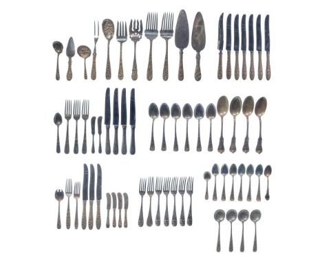 Sterling Silver Flatware Assortment  (65) items including knives, forks, serving utensils, soup spoons and spoons, examples f