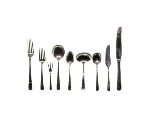 Watson Co. Dorian Sterling Silver Flatware Assortment  (48) items including (8) 9.875-inch dinner knives, (8) 8-inch dinner f