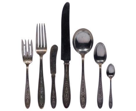 International Wedgwood Sterling Silver Flatware Assortment  (117) items including (18) 9.5-inch dinner knives, (12) 5.75-inch