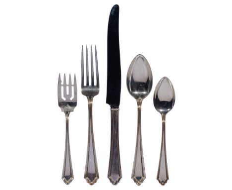 Alvin Hamilton Sterling Silver Flatware Assortment  (57) items including (12) 9.625-inch dinner knives, (12) 7.5-inch dinner 