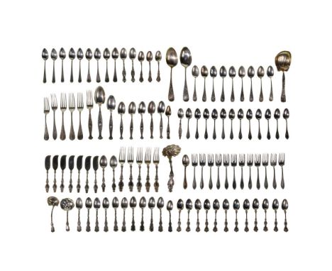 Sterling Silver Flatware Assortment  Including forks, spoons, butter knives and serving pieces from makers such as Whiting an