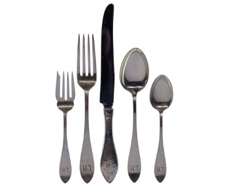 Shreve &amp; Company Antique Sterling Silver Flatware Assortment  (43) items including (8) 9.25-inch dinner knives, (8) 8-inc