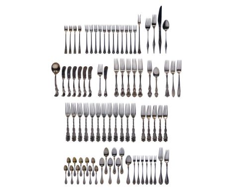 Wallace Sterling Silver Flatware Assortment  Including dinner knives, forks and spoons in various sizes and patterns (all mar