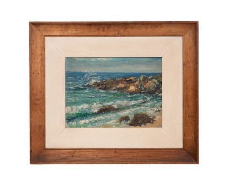 Alois Lecoque (Czech, 1891-1981) 'Capri' Oil on Board  1949, signed lower right, depicting a seascape, in a wood frame  Prope