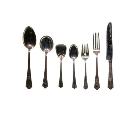 Manchester Princess Sterling Silver Flatware Assortment  (74) items including (12) 9-inch dinner knives, (12) 7.5-inch dinner