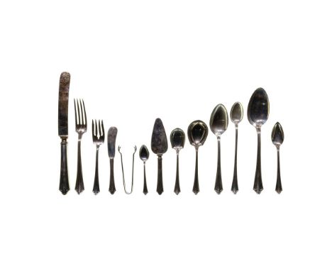 Jennings Silver Company Sterling Silver Flatware Assortment  (87) items including (9) 10-inch knives, (9) 5.5-inch individual