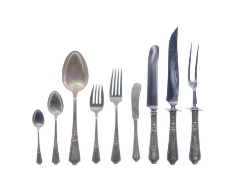 Towle D'Orleans Sterling Silver Flatware Service  (57) items including (8) 8.75-inch dinner knives, (6) 5.875-inch individual