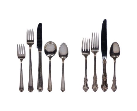 National Silver Co. Shirley Sterling Silver Flatware Assortment  (53) items including (6) 8.5-inch dinner knives, (6) 7.5-inc