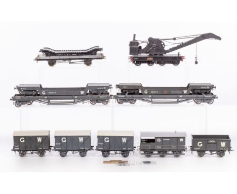 Lawrence Scale Models Model Train O Scale Car Assortment  (12) items including a Cowans Sheldon &amp; Co. steam crane car #18