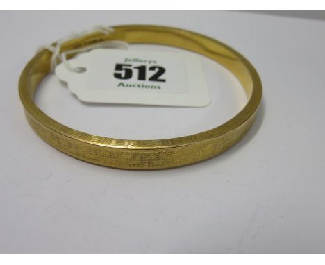 9ct YELLOW GOLD GREEK KEY DESIGN SLAVE BANGLE, 9.7 grams