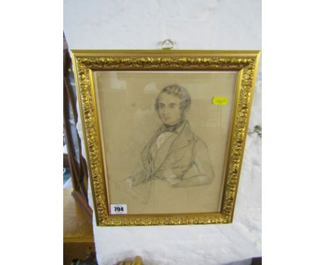 ELIZABETH EVANS, signed & indistinctly dated watercolour "Portrait Of Gentleman Holding A Telescope", 10" x 8"