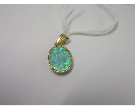 9ct OPAL DROP PENDANT, pendant 17mm x 13mm