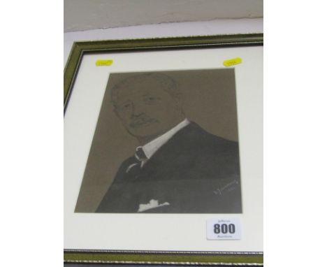 HAROLD MACMILLAN, S.Juchnowicz signed portrait dated 1958, "Harold MacMillan", 8.5" x 6.5"