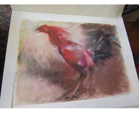 BASIL BLACKSHAW, signed limited edition unframed colour print, "Cockerel" , 14.5" x 15.5"