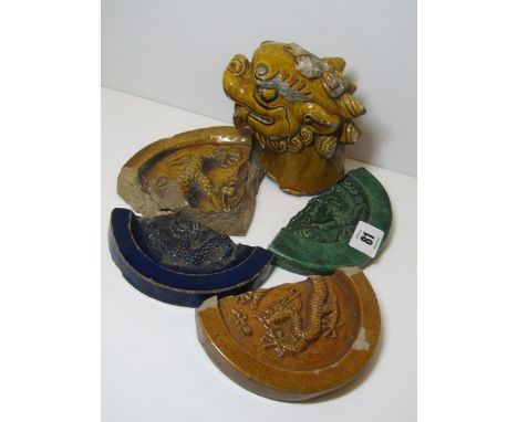 ORIENTAL CERAMICS, 5 tile fragments from Peking Summer Palace 