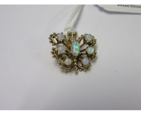 UNUSUAL 9CT GOLD OPAL BUTTERFLY PENDANT