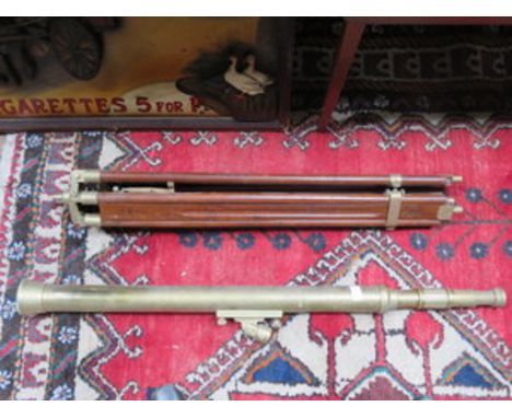 VINTAGE BRASS TELESCOPE WITH TRIPOD 