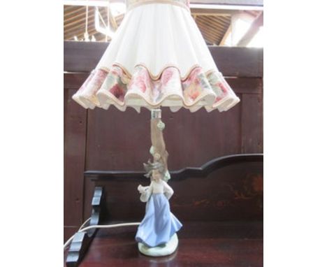 NAO GLAZED CERAMIC FIGURE FORM TABLE LAMP WITH SHADE 