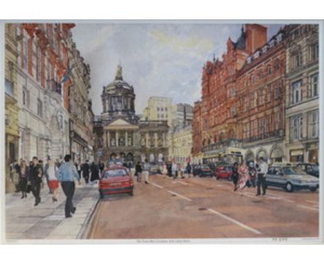 LIMITED EDITION SIGNED FRANK GREEN PRINT- THE TOWN HALL LIVERPOOL, APPROXIMATELY 49.5cm x 33.5cm 